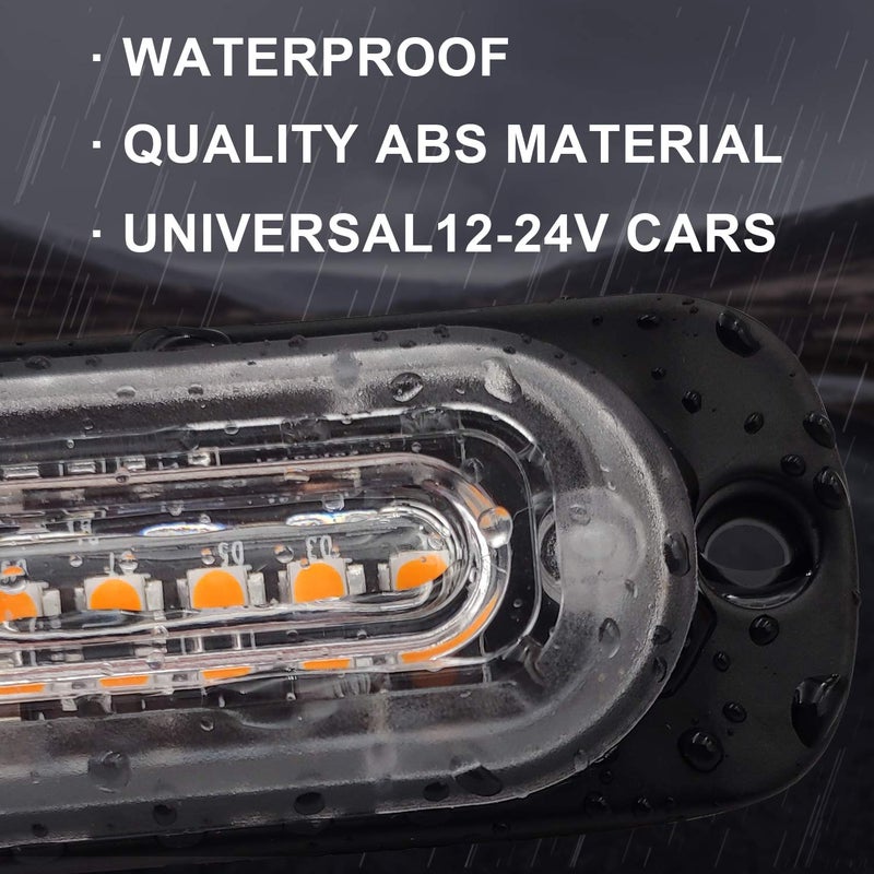 EASE2U E Led Emergency Strobe Lights for Truck Vehicle ATVs Universal Surface Mount Amber/White Emergency Warning Hazard Flashing Strobe Light Bar for Off Road (10PCS) - Image 2